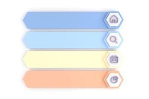 infographics for set of colorful hexagon buttons, banner design as set. photo