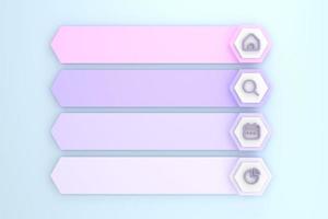 infographics for set of colorful hexagon buttons, banner design as set. photo