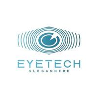 ojo tecnología logo diseño, ojo símbolo icono, software logo, vector ilustración. digital ojo creativo símbolo concepto.