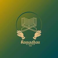 Ramadhan kareem greeting card. Ramadhan kareem banner design. Ramadhan Mubarak. Happy Holy Ramadan. Month of fasting for Muslims. vector