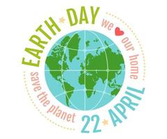 Earth day 22 april vector