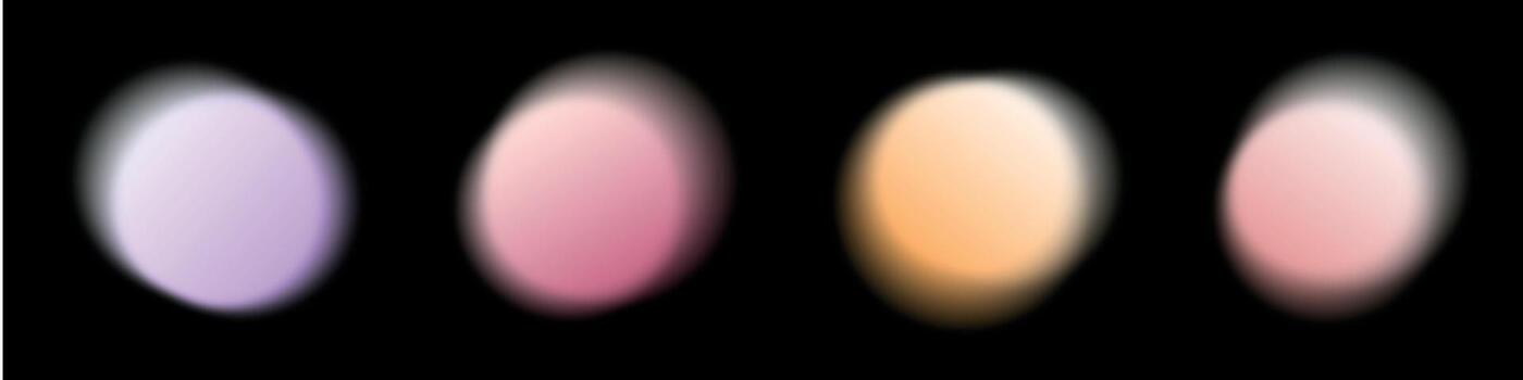 resumen oscuro difuminar degradado círculos colocar. ligero color redondo formas colocar. vector aislado ilustración