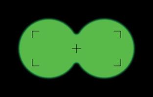 Binoculars viewfinder green for night. Telescope view. Binoculars spy view. Telescope aim sight, periscope lens view. Vector isolated illustration