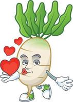 Daikon cartoon character style vector