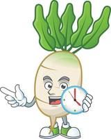 daikon dibujos animados personaje estilo vector