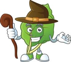 Happy collard greens cartoon character vector