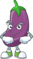 Eggplant cartoon character style vector