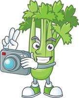 Happy celery plant cartoon character vector