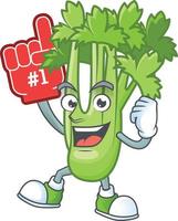 Happy celery plant cartoon character vector