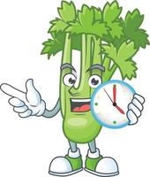 Happy celery plant cartoon character vector