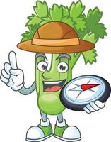Happy celery plant cartoon character vector