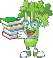 Happy celery plant cartoon character vector