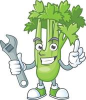 Happy celery plant cartoon character vector