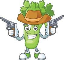 Happy celery plant cartoon character vector