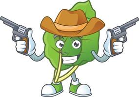 Happy collard greens cartoon character vector