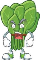 Spinach cartoon character style vector