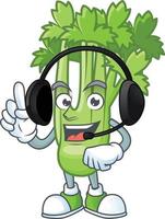 Happy celery plant cartoon character vector