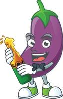 Eggplant cartoon character style vector