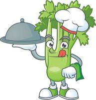 Happy celery plant cartoon character vector