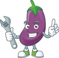 Eggplant cartoon character style vector