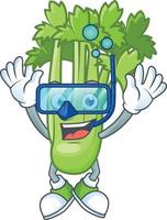 Happy celery plant cartoon character vector