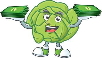 Cabbage cartoon character style vector