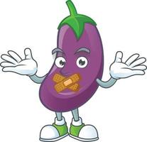 Eggplant cartoon character style vector