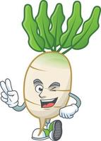 Daikon cartoon character style vector