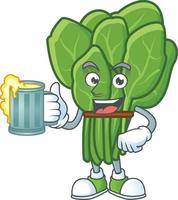 Spinach cartoon character style vector