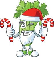 Happy celery plant cartoon character vector