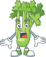 Happy celery plant cartoon character vector