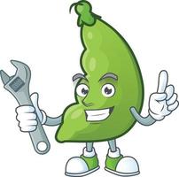 Broad beans cartoon character style vector