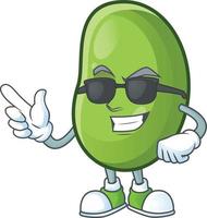 Green beans cartoon character style vector