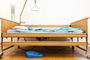 side view of electric hospital bed at home photo