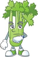 Happy celery plant cartoon character vector