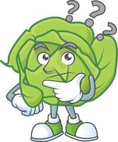 Cabbage cartoon character style vector