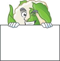 Cauliflower cartoon character style vector