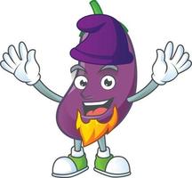 Eggplant cartoon character style vector