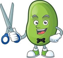 Green beans cartoon character style vector