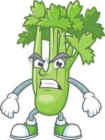 Happy celery plant cartoon character vector