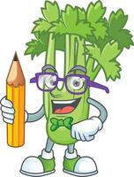 Happy celery plant cartoon character vector