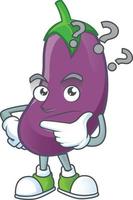 Eggplant cartoon character style vector