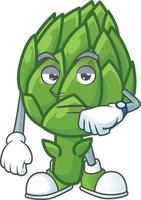 Artichoke cartoon character style vector