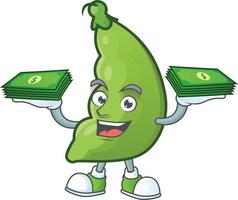 Broad beans cartoon character style vector