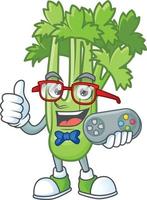 Happy celery plant cartoon character vector