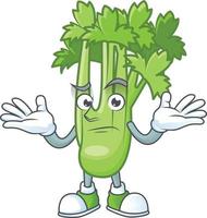 Happy celery plant cartoon character vector