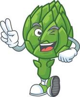 Artichoke cartoon character style vector