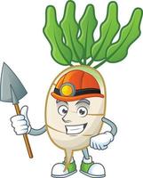 daikon dibujos animados personaje estilo vector