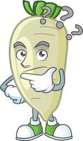 White radish cartoon character style vector