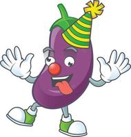 Eggplant cartoon character style vector